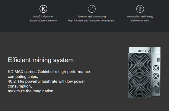 Blake2s KDA Asic Miner Goldshell KD MAX 40.2t Kadena Bilgisayar Sunucusu