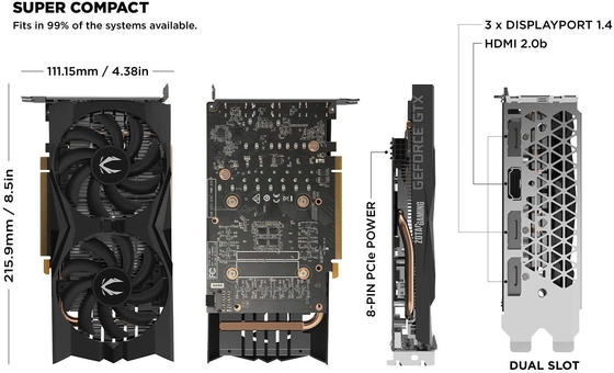 192Bit Mining Rig Grafik Kartı ZOTAC Oyun GeForce GTX 1660 6GB GDDR5 Grafik Kartı